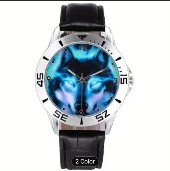 Other - Wolf Design Silver and Black Watch